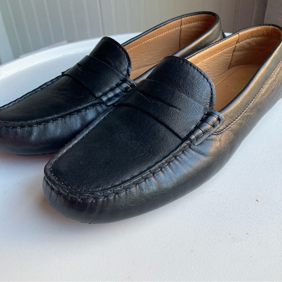 Flag LTD. By Dillard's Black Leather Women's Driving Penny Loafers Shoes 8.5 M - Picture 5 of 9